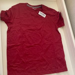 Boys Soft Crew Neck T shirt solid red L 10/12